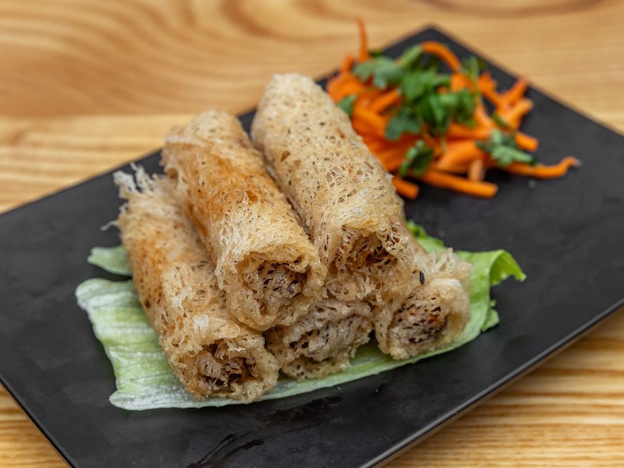 Waffle Net Egg Rolls